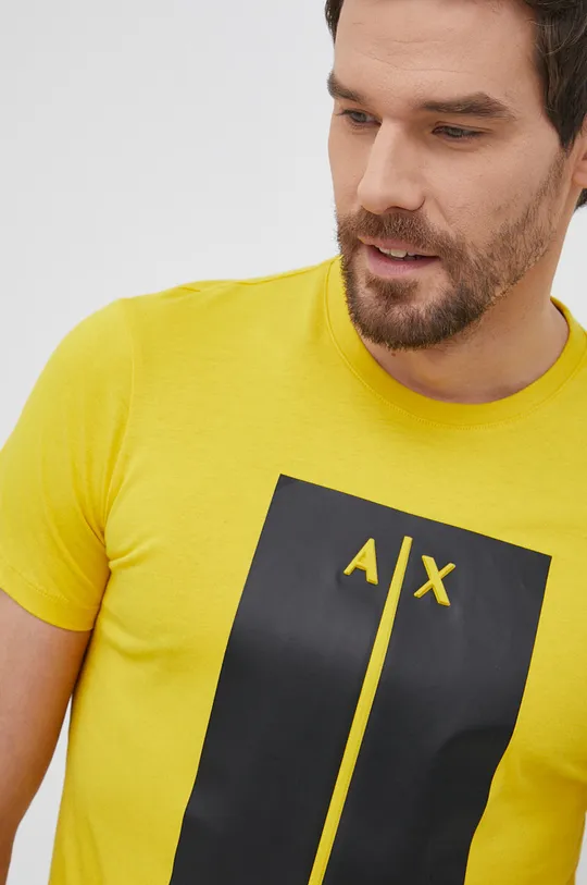 κίτρινο Βαμβακερό μπλουζάκι Armani Exchange