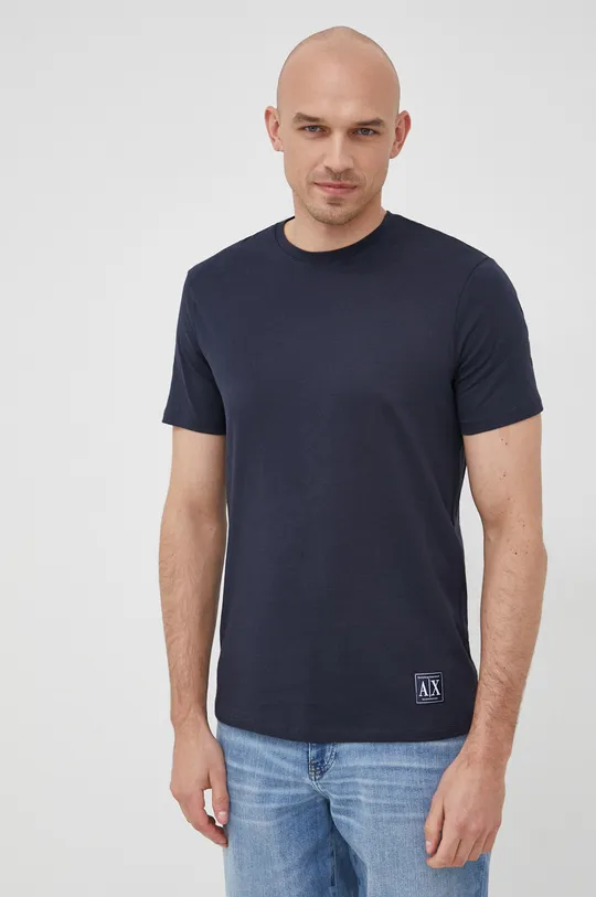 темно-синій Бавовняна футболка Armani Exchange
