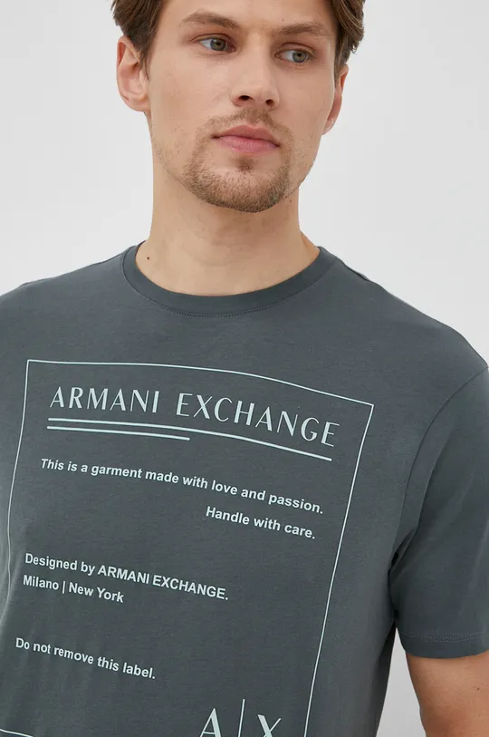 πράσινο Βαμβακερό μπλουζάκι Armani Exchange