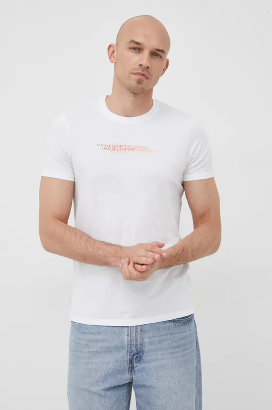 biały Armani Exchange t-shirt bawełniany 3LZTBG.ZJA5Z