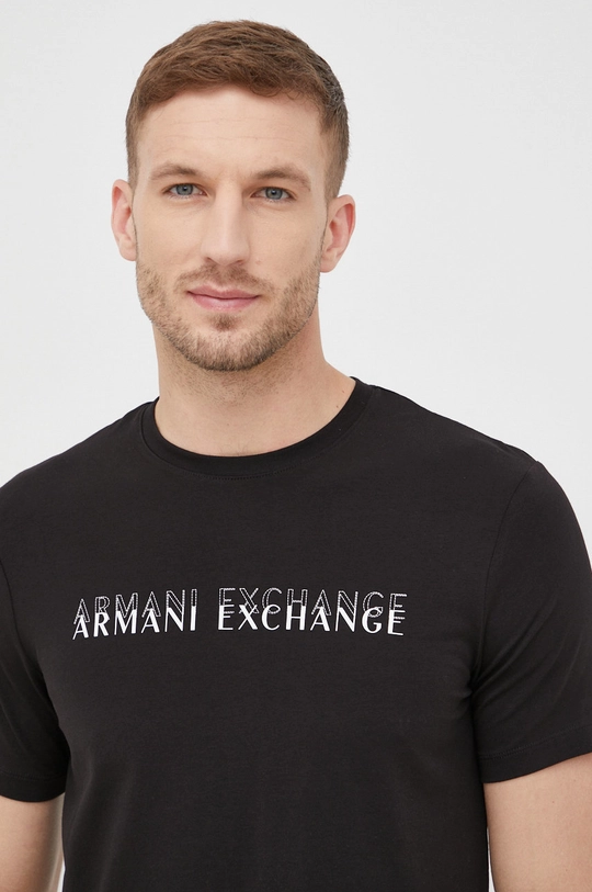 czarny Armani Exchange t-shirt 3LZTKB.ZJE6Z Męski