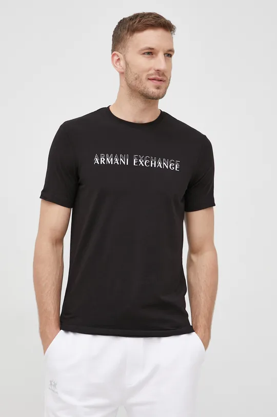 czarny Armani Exchange t-shirt 3LZTKB.ZJE6Z