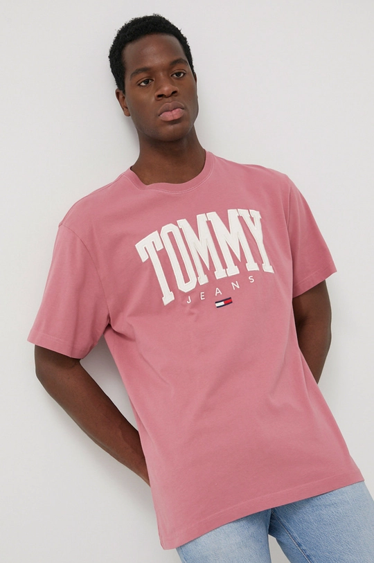 Tommy Jeans T-shirt bawełniany DM0DM12550.PPYY różowy