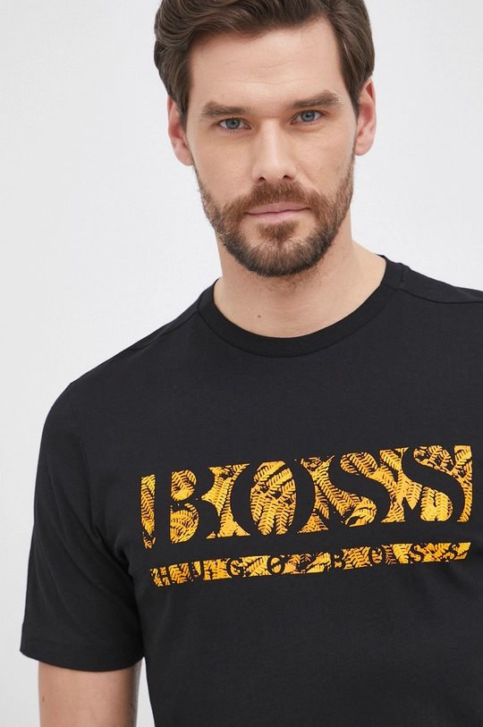 czarny Boss T-shirt bawełniany Athleisure 50462262