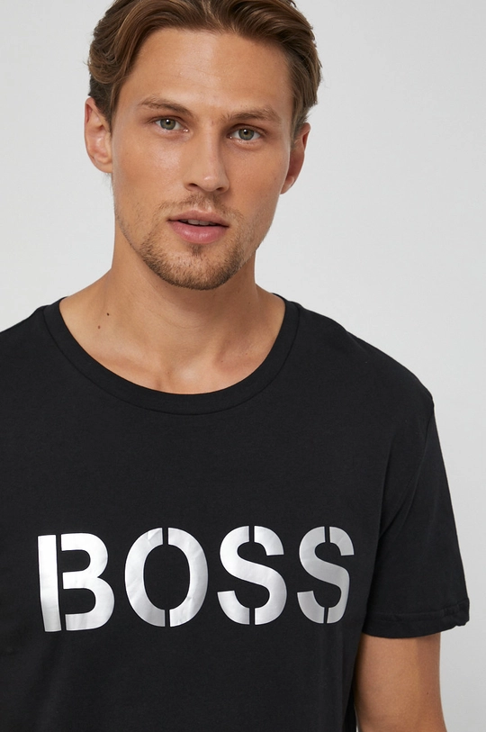 czarny Boss T-shirt bawełniany 50442391