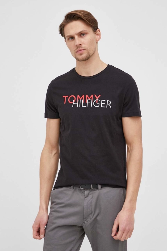 crna Pamučna majica Tommy Hilfiger