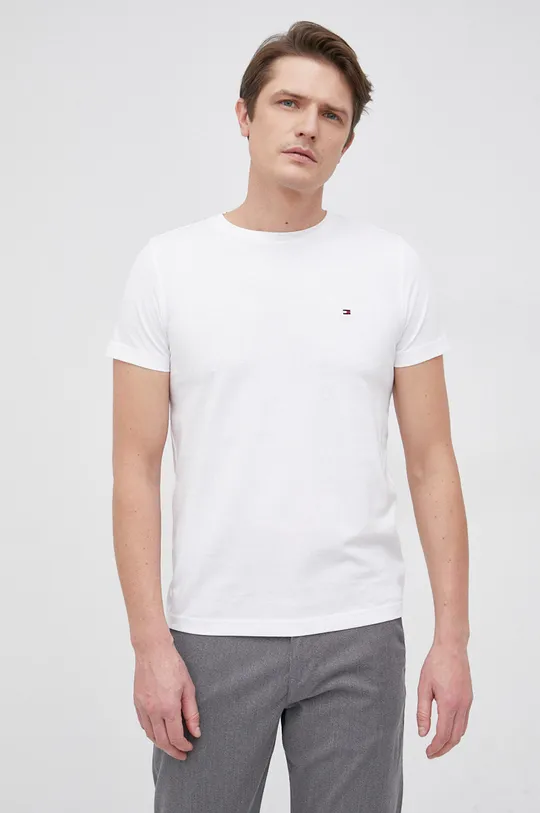 biela Tommy Hilfiger - Bavlnené tričko Pánsky