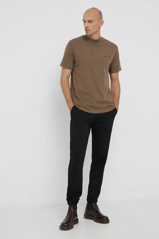 Samsoe Samsoe T-shirt bawełniany Norsbro brązowy
