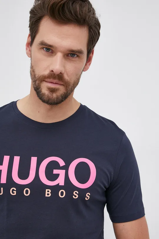 σκούρο μπλε Βαμβακερό μπλουζάκι Hugo