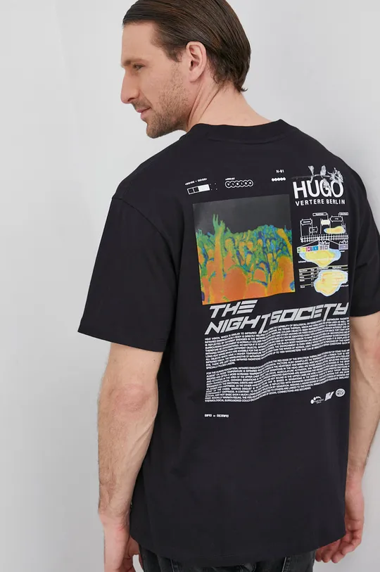 czarny Hugo T-shirt bawełniany 50463834 Męski