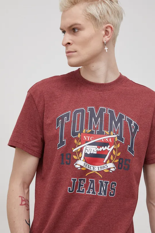 μπορντό Μπλουζάκι Tommy Jeans
