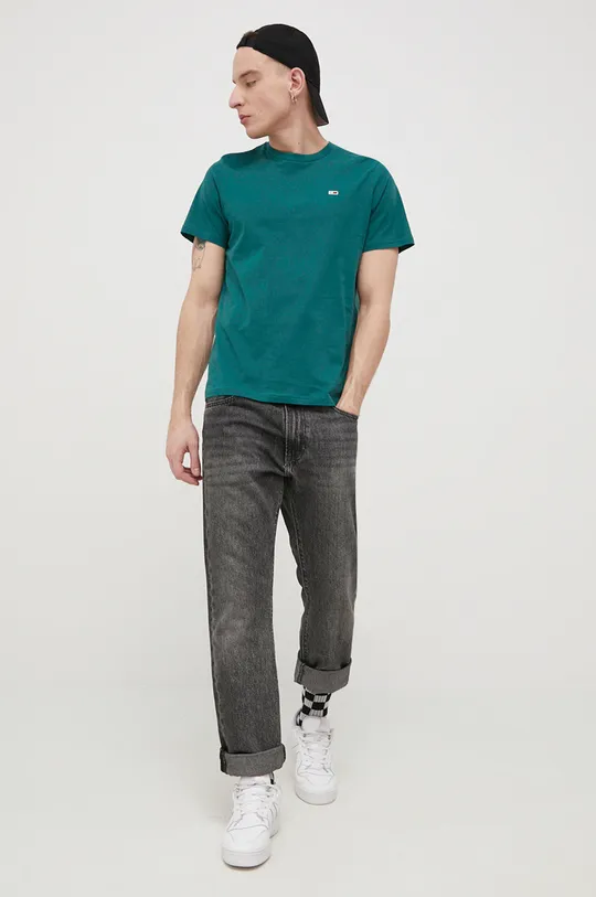 Tommy Jeans T-shirt bawełniany DM0DM09598.PPYY zielony