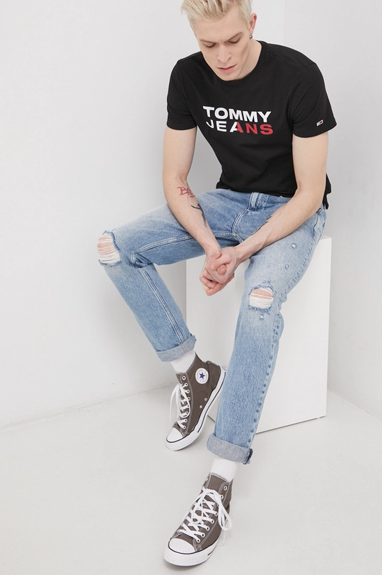 Tommy Jeans T-shirt bawełniany DM0DM12415.PPYY czarny