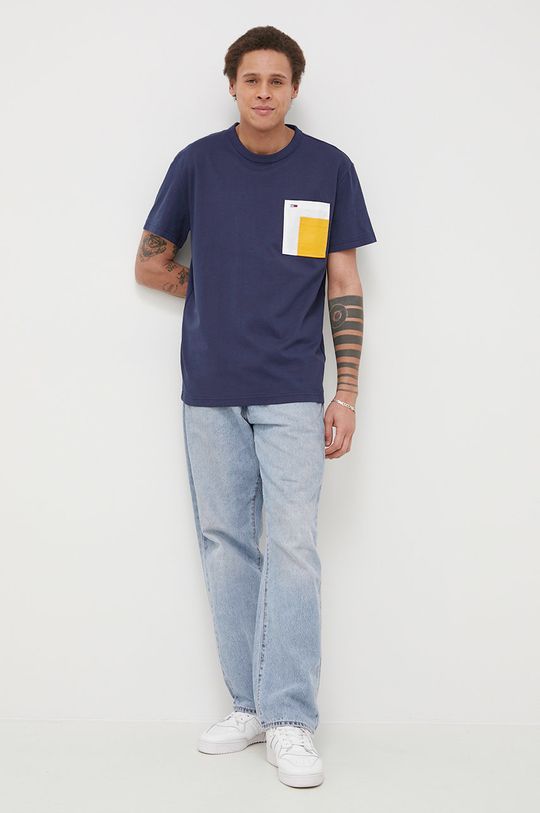 Tommy Jeans T-shirt bawełniany DM0DM12248.PPYY granatowy