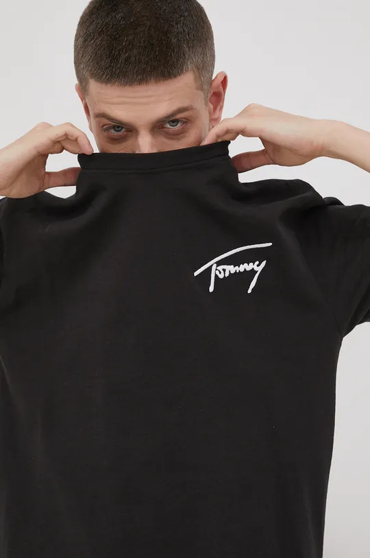 czarny Tommy Jeans - T-shirt bawełniany DM0DM12419.PPYY