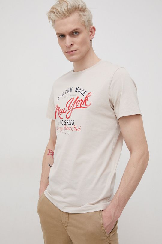 beżowy Produkt by Jack & Jones T-shirt bawełniany Męski
