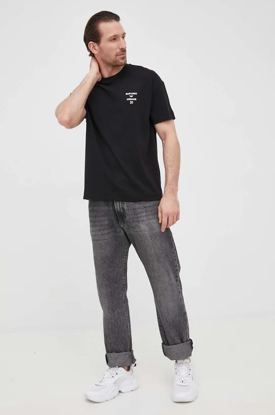Emporio Armani t-shirt bawełniany czarny