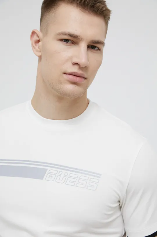 biały Guess T-shirt Męski