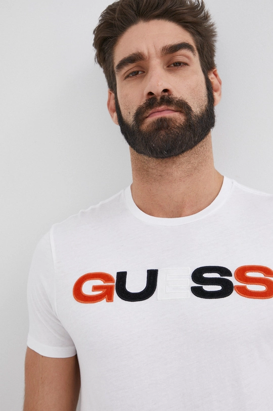 biały Guess T-shirt Męski