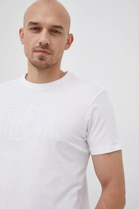 λευκό Guess - Βαμβακερό μπλουζάκι Ανδρικά