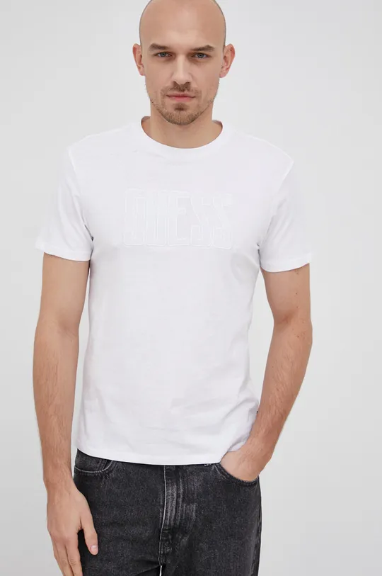 λευκό Guess - Βαμβακερό μπλουζάκι