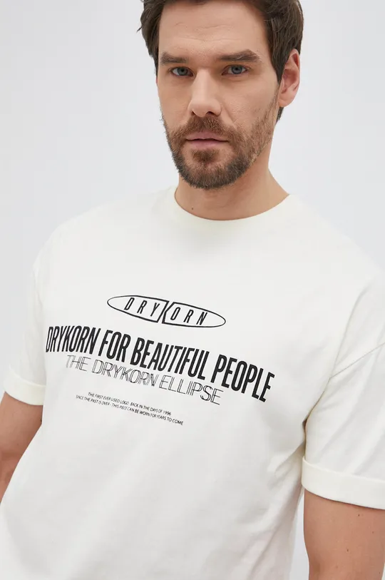 beżowy Drykorn T-shirt bawełniany Thilo El2