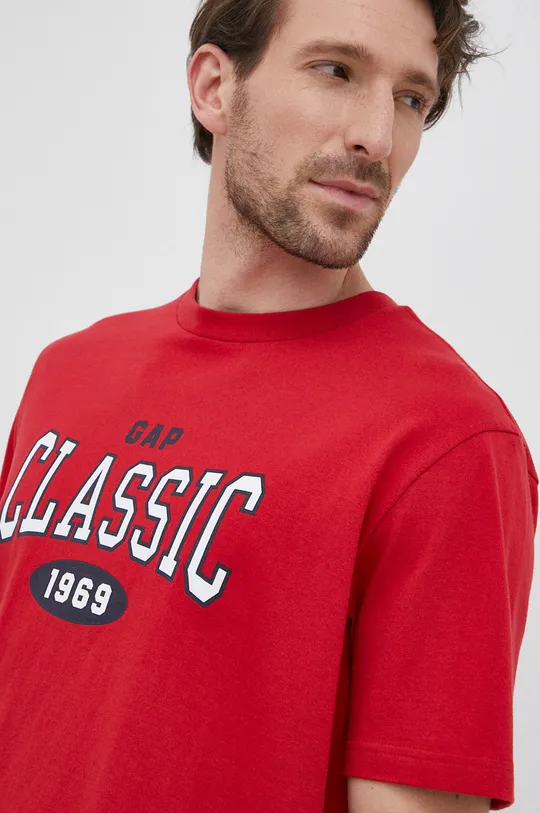 czerwony GAP T-shirt bawełniany