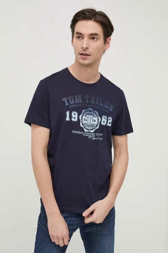 granatowy Tom Tailor T-shirt bawełniany