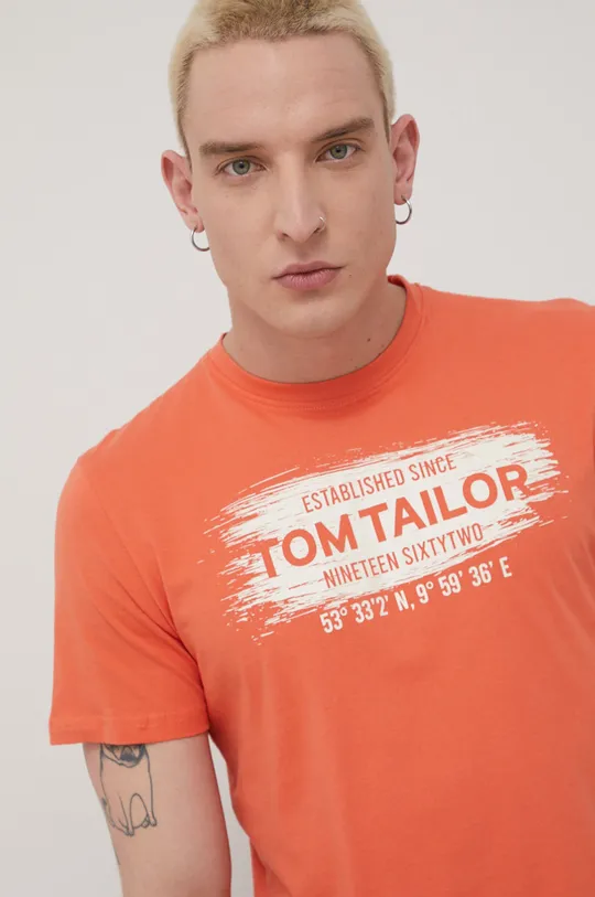 pomarańczowy Tom Tailor t-shirt bawełniany