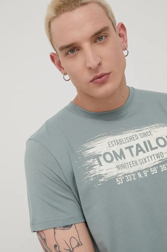 zielony Tom Tailor t-shirt bawełniany