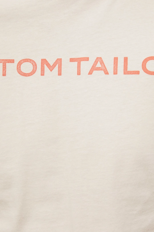 beżowy Tom Tailor t-shirt bawełniany