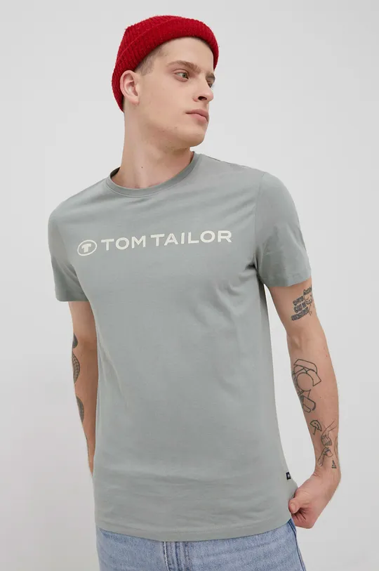 zelená Bavlnené tričko Tom Tailor Pánsky