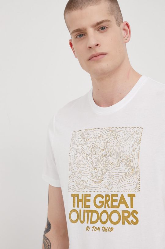 bílá Bavlněné tričko Tom Tailor Pánský