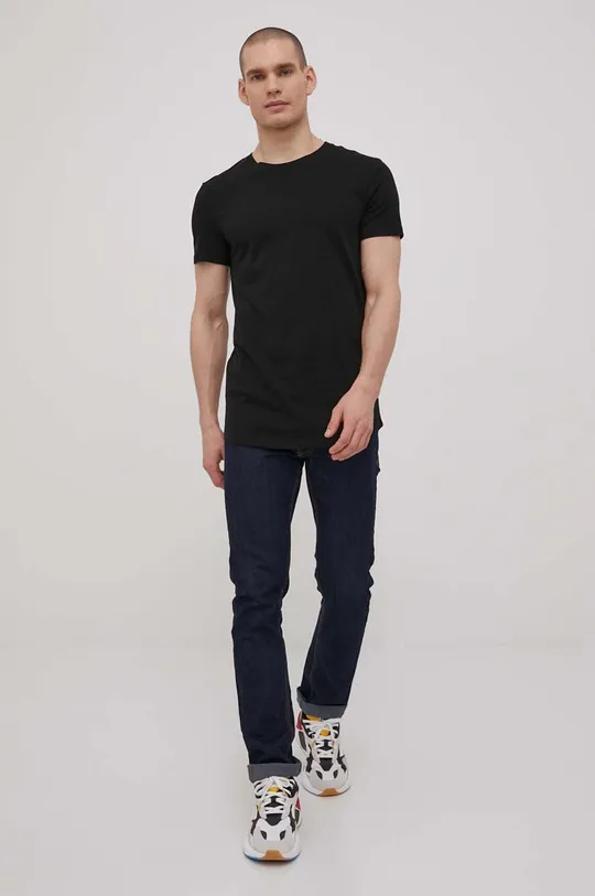 Βαμβακερό μπλουζάκι Tom Tailor μαύρο