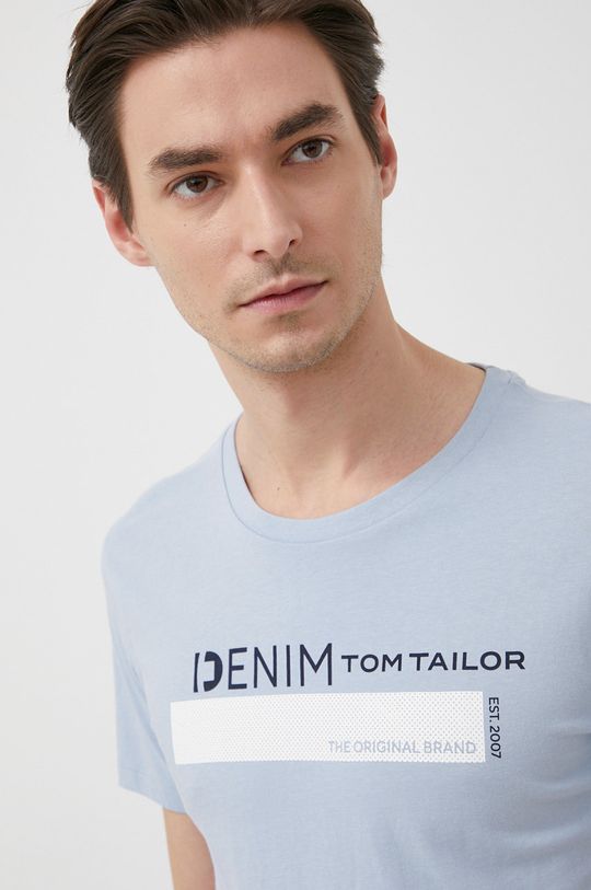 jasny niebieski Tom Tailor T-shirt bawełniany