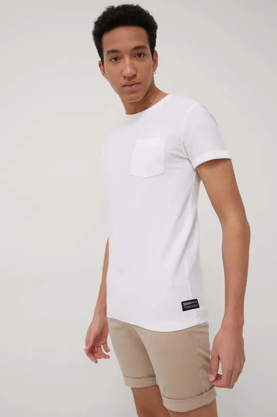 λευκό Βαμβακερό μπλουζάκι Tom Tailor Ανδρικά