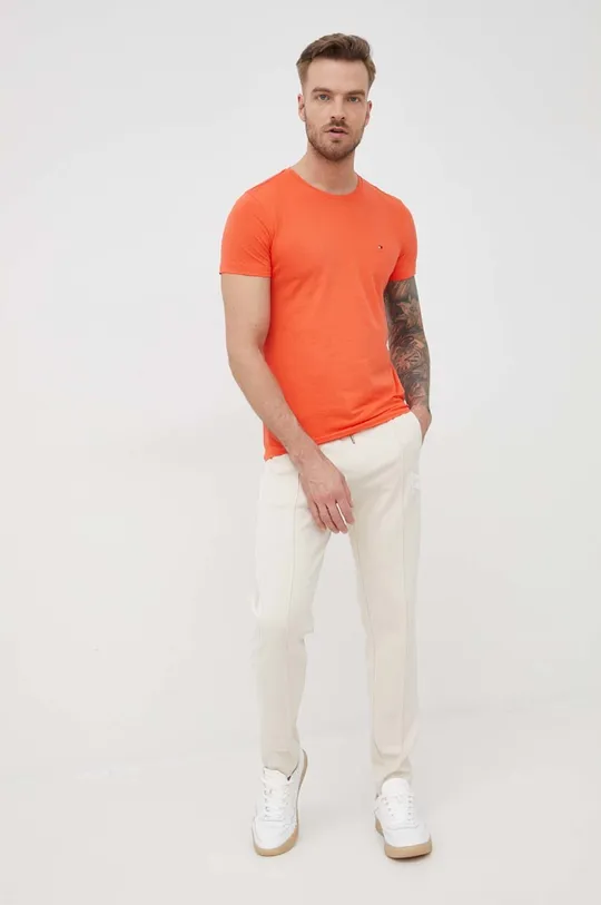 Μπλουζάκι Tommy Hilfiger πορτοκαλί