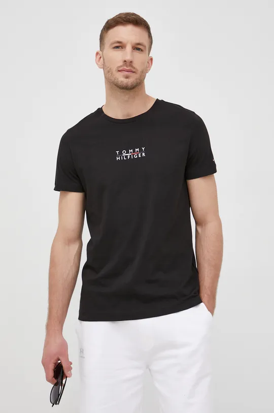 czarny Tommy Hilfiger t-shirt bawełniany Męski