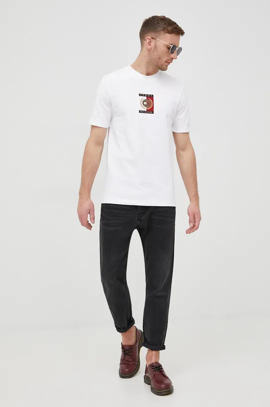 Bavlnené tričko Tommy Hilfiger Icon biela