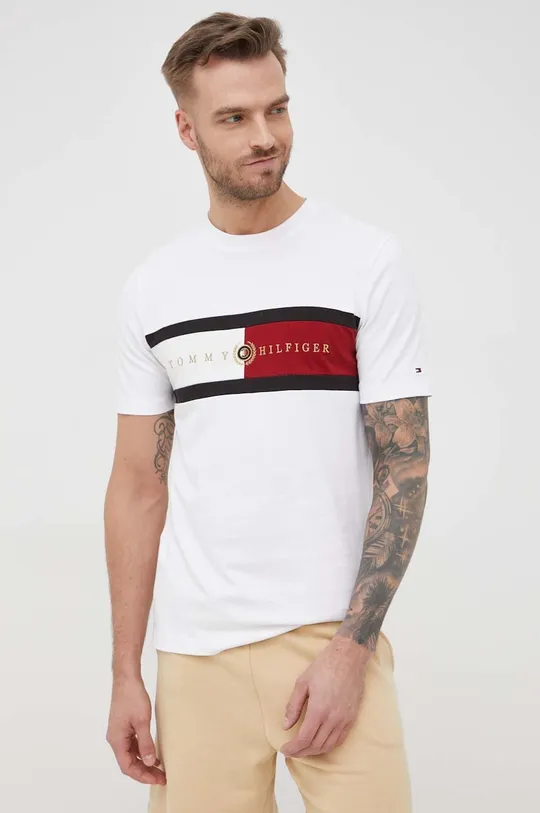 λευκό Βαμβακερό μπλουζάκι Tommy Hilfiger Icon Ανδρικά