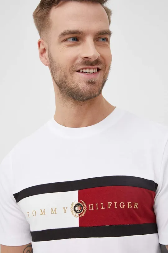 λευκό Βαμβακερό μπλουζάκι Tommy Hilfiger Icon