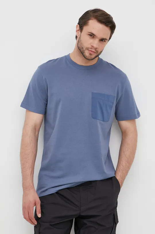 modra Bombažen t-shirt Selected Homme Homme Moški
