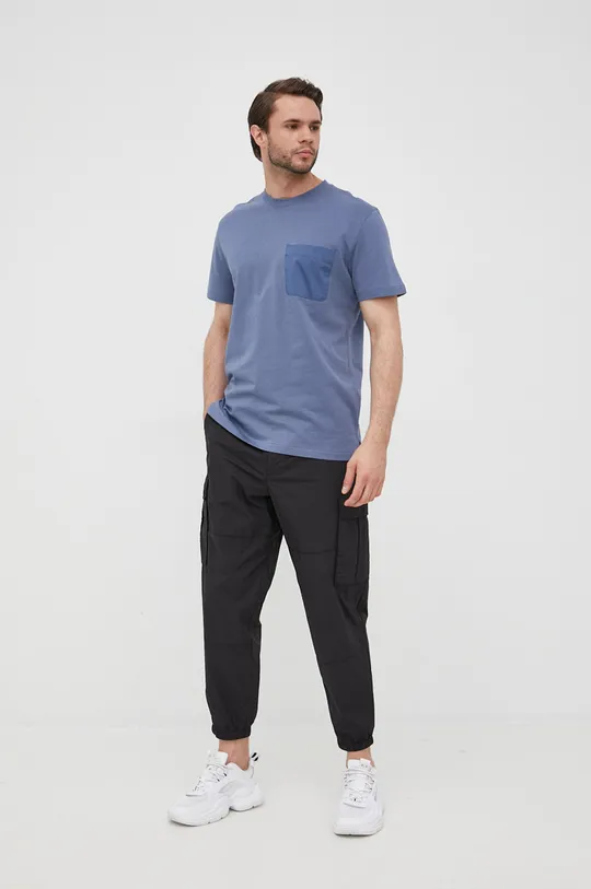 Selected Homme t-shirt in cotone blu