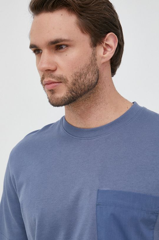 stalowy niebieski Selected Homme t-shirt bawełniany