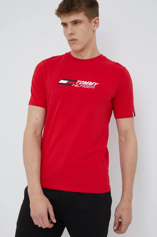 czerwony Tommy Hilfiger t-shirt Męski