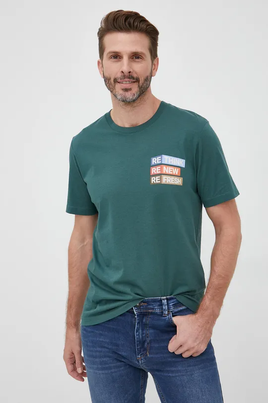 зелений Бавовняна футболка s.Oliver Чоловічий