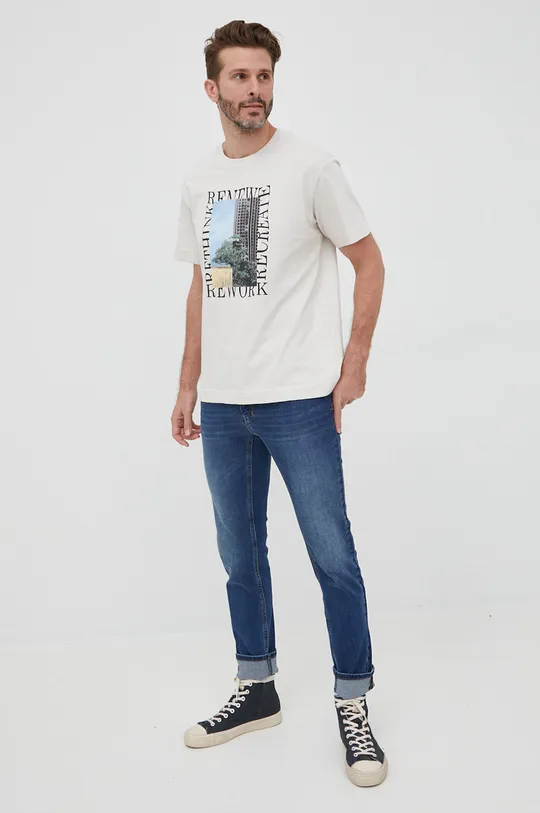 s.Oliver t-shirt bawełniany beżowy