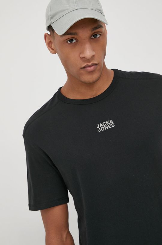 czarny Jack & Jones t-shirt bawełniany