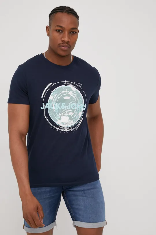mornarsko plava Pamučna majica Jack & Jones Muški