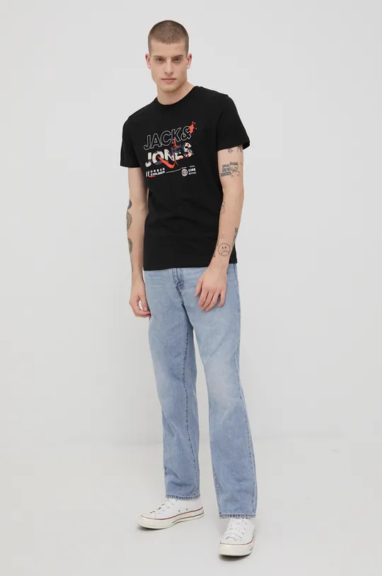 Jack & Jones t-shirt bawełniany czarny